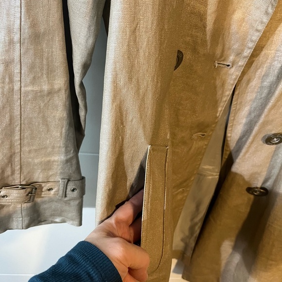 Michael Kors Shimmering Metallic Gold Belted Trench Coat - Picture 9 of 16